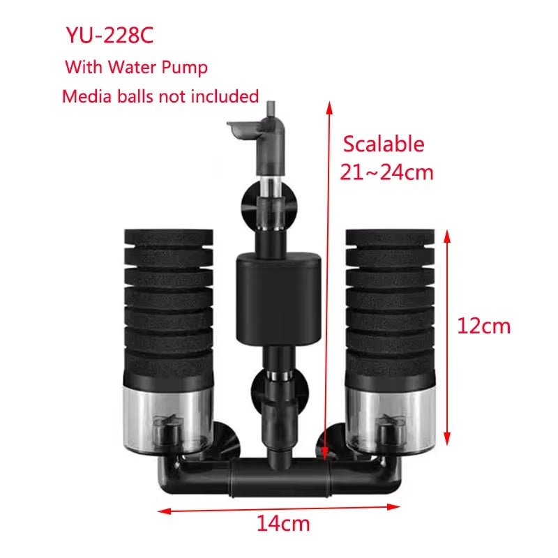 Aquarium Sponge Filter with Water Pump for Fish Tank Air Pump Skimmer Biochemical Filter Aquarium Bio Filters Filtro Aquario