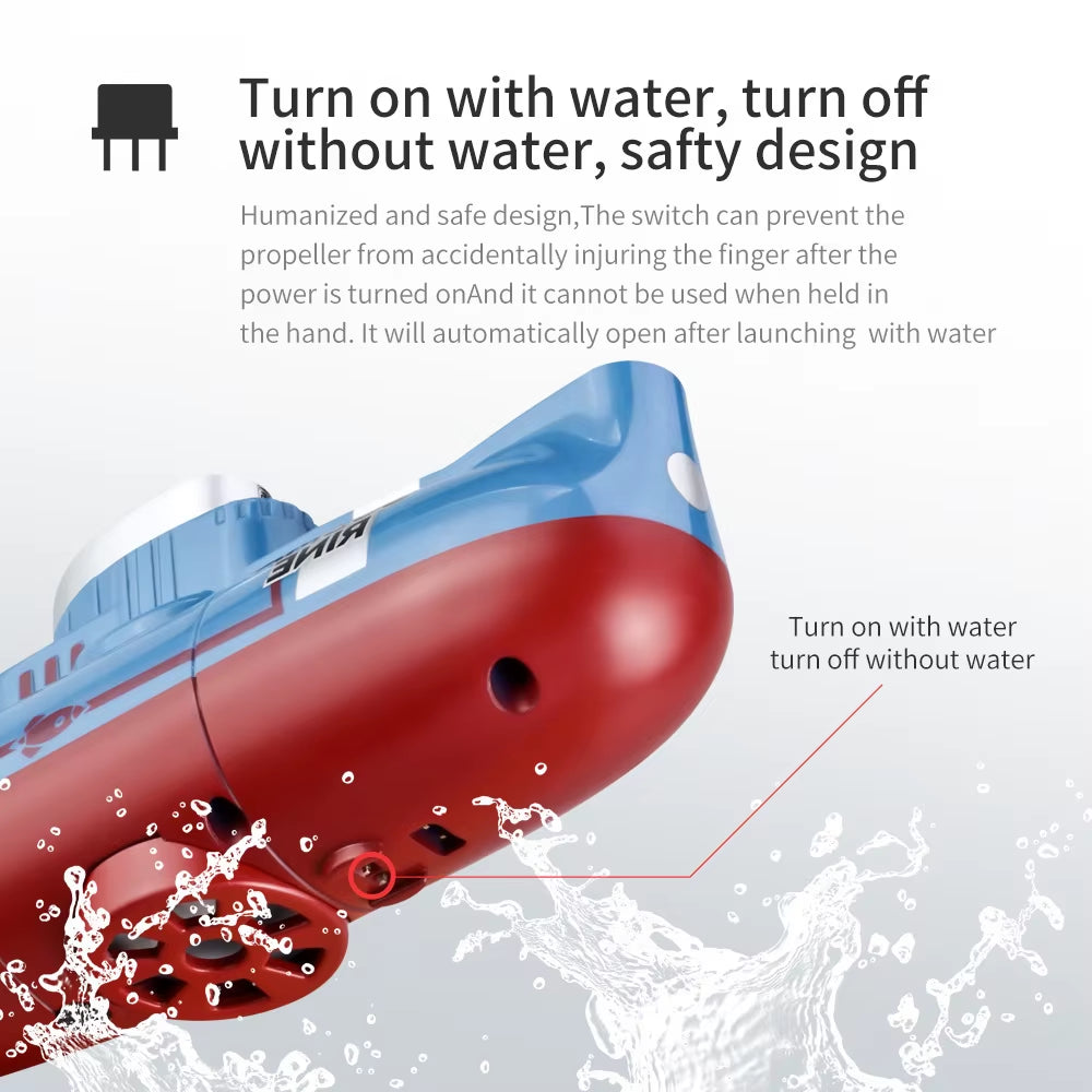 Mini RC Submarine for Kids - Remote Control Boat with 0.1M/S Speed Waterproof Diving Simulation Model Toy for Christmas