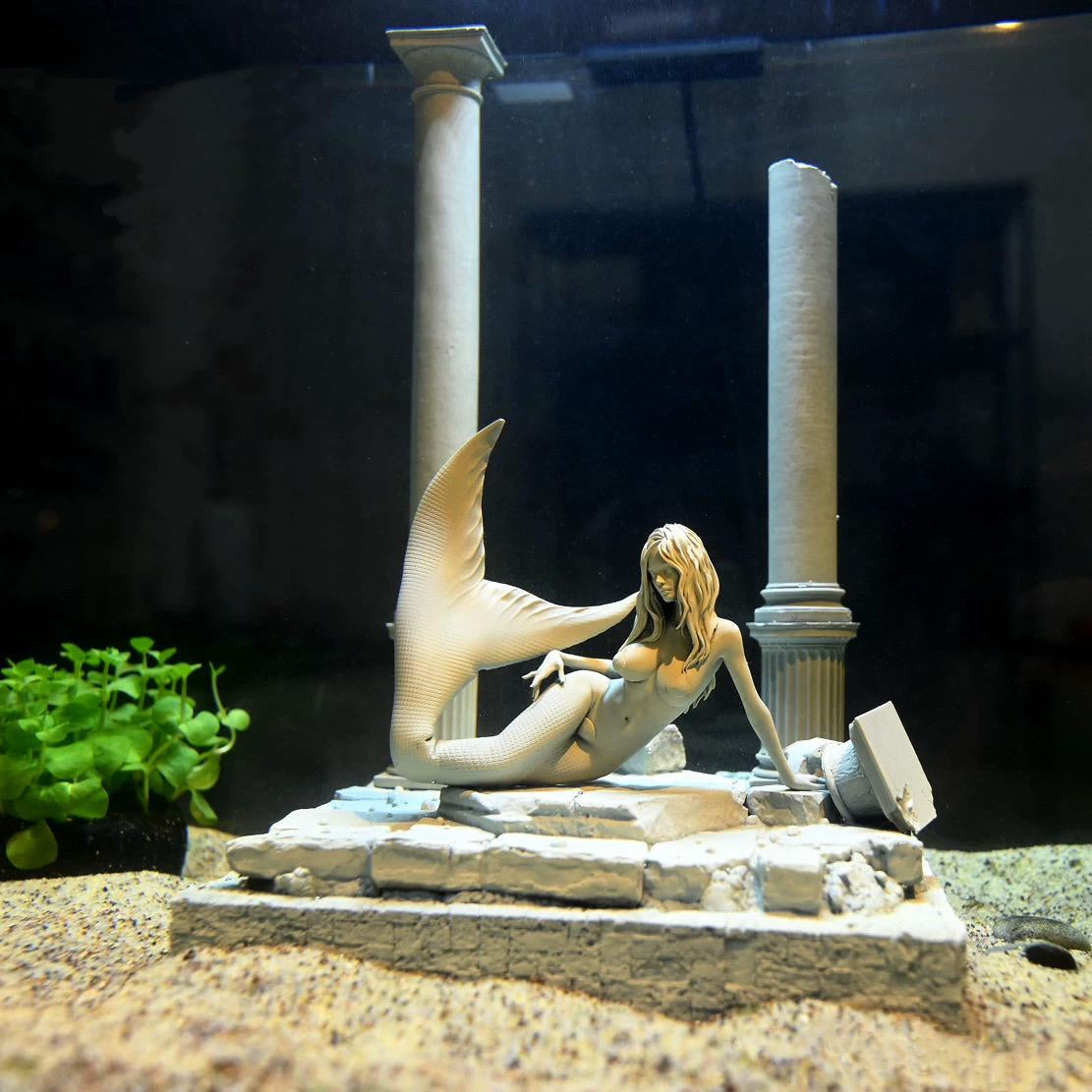 Mermaid Aquarium Decoration – Fish Tank Ornament, Resin Underwater Decor