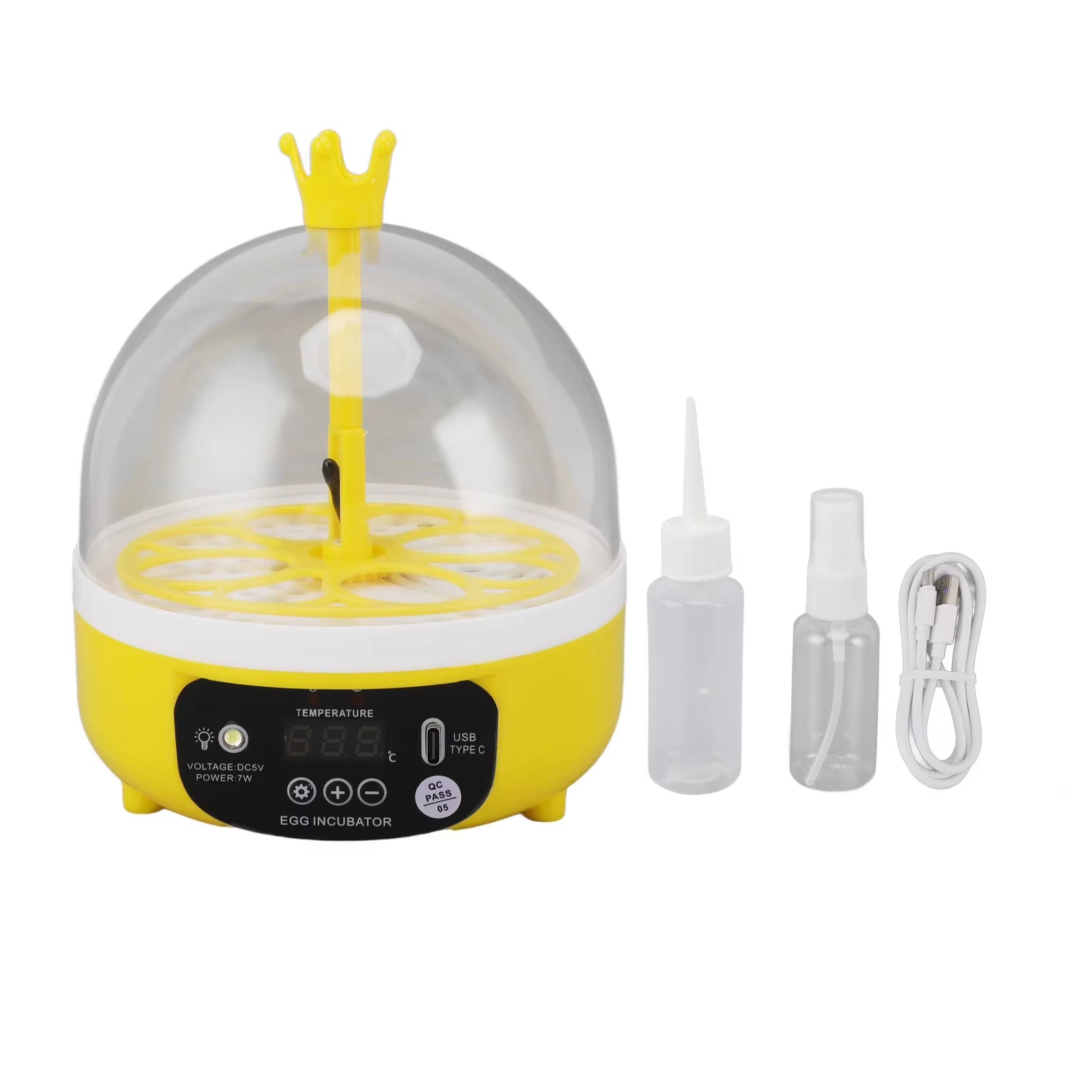 Mini Egg Incubator for Home Automatic Temperature Humidity Control 4 Eggs Candler Poultry Hatching Machine for Chickens Ducks Pi