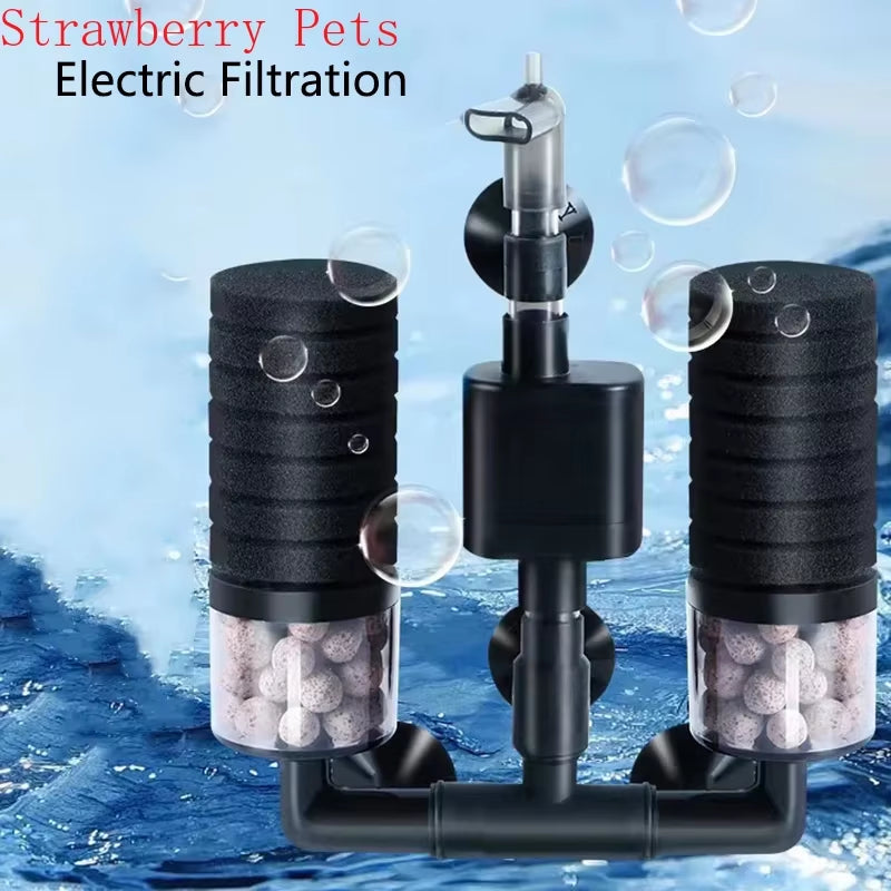 Aquarium Sponge Filter with Water Pump for Fish Tank Air Pump Skimmer Biochemical Filter Aquarium Bio Filters Filtro Aquario
