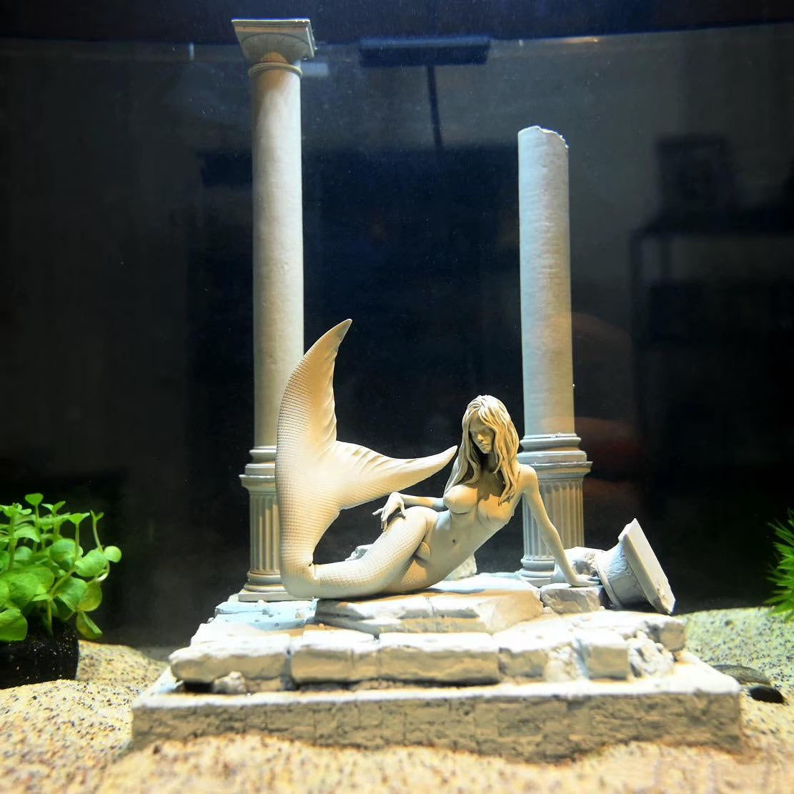 Mermaid Aquarium Decoration – Fish Tank Ornament, Resin Underwater Decor