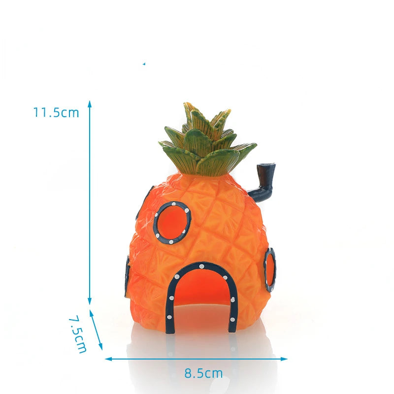 6Pcs Spongebob Fish Tank Decoration Cartoon Aquarium Doll Decorations Pineapple House Fish Shrimp Hideout Aquarium Decoration