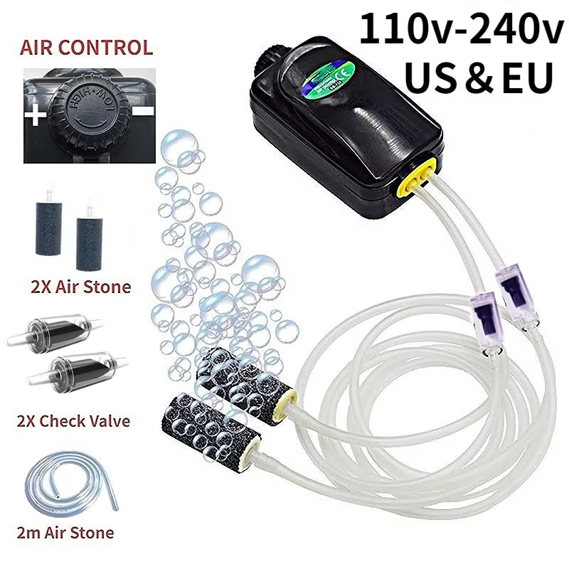Sobo Songbao Fish Tank Oxygen Pump Aquarium Oxygen Pump Aquarium Supplies 738M Double Hole 3.5W