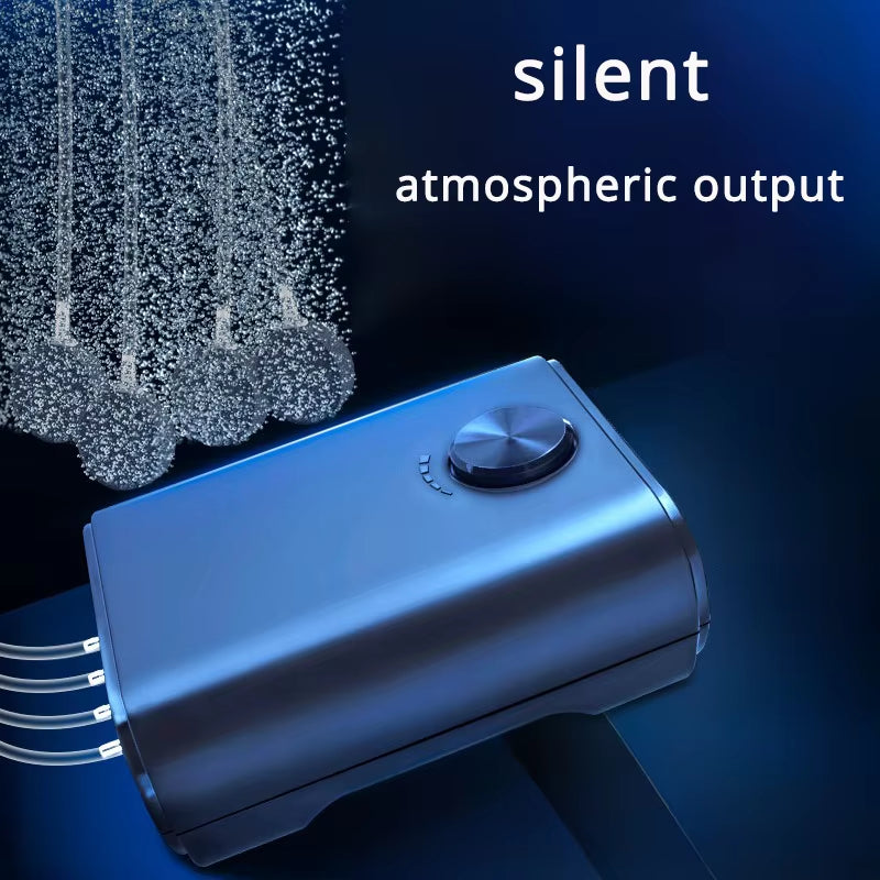 Silent Aquarium Air Pump Oxygen Fish Tank Compressor Large Oxygenator Aerator Check Valve Adjustable Four Outlet Aquatic 220V14W