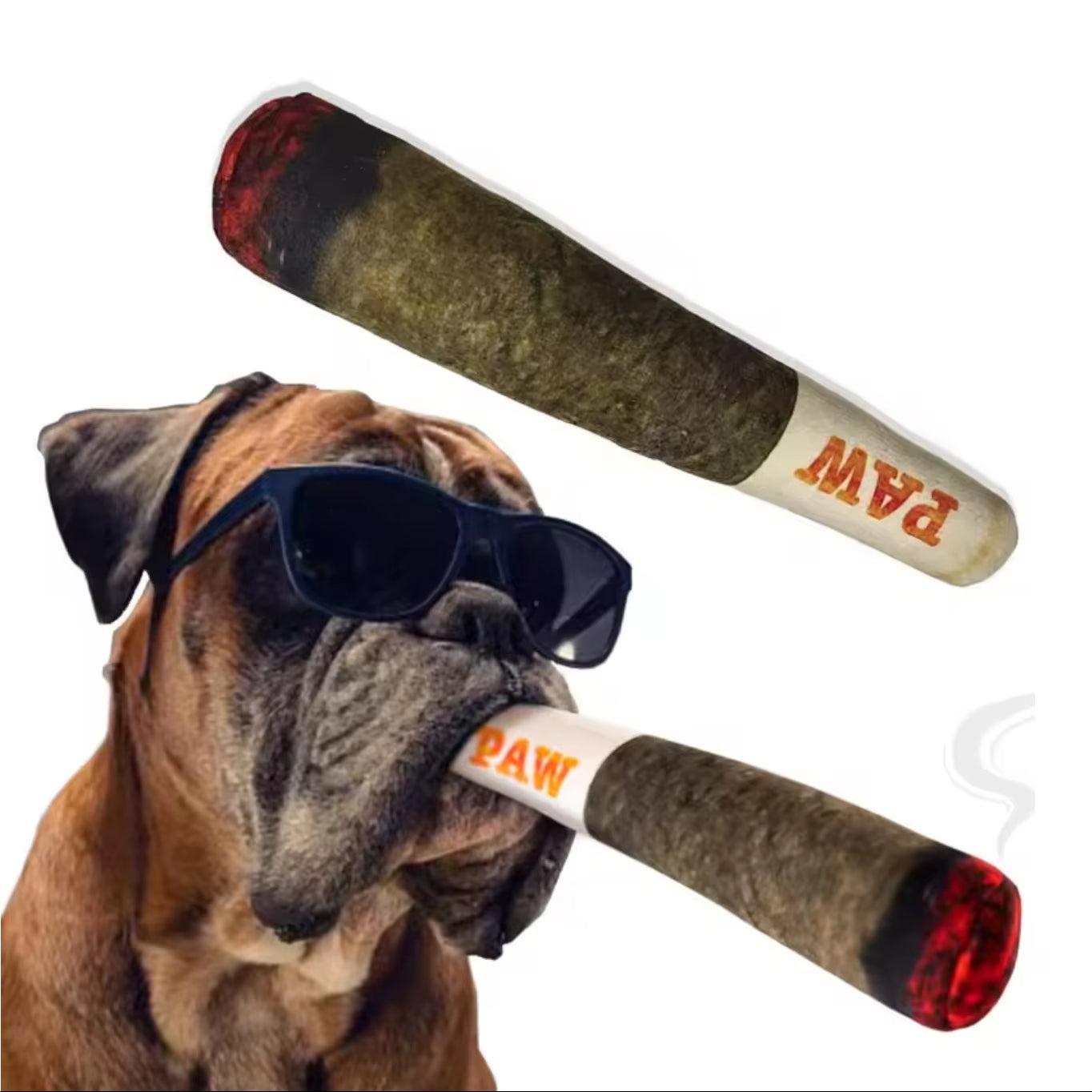 Funny Interactive Dog Toys - Cigar Design Plush Squeaky Pet Toys Grinding Teeth Creative Chew Toy for Small Medium Dog