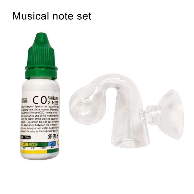 Aquarium CO2 Indicator DIY Fish Tank Glass Liquid Tester Monitor Plants Grass CO2 System Solution Drop Checker Kit 15Ml