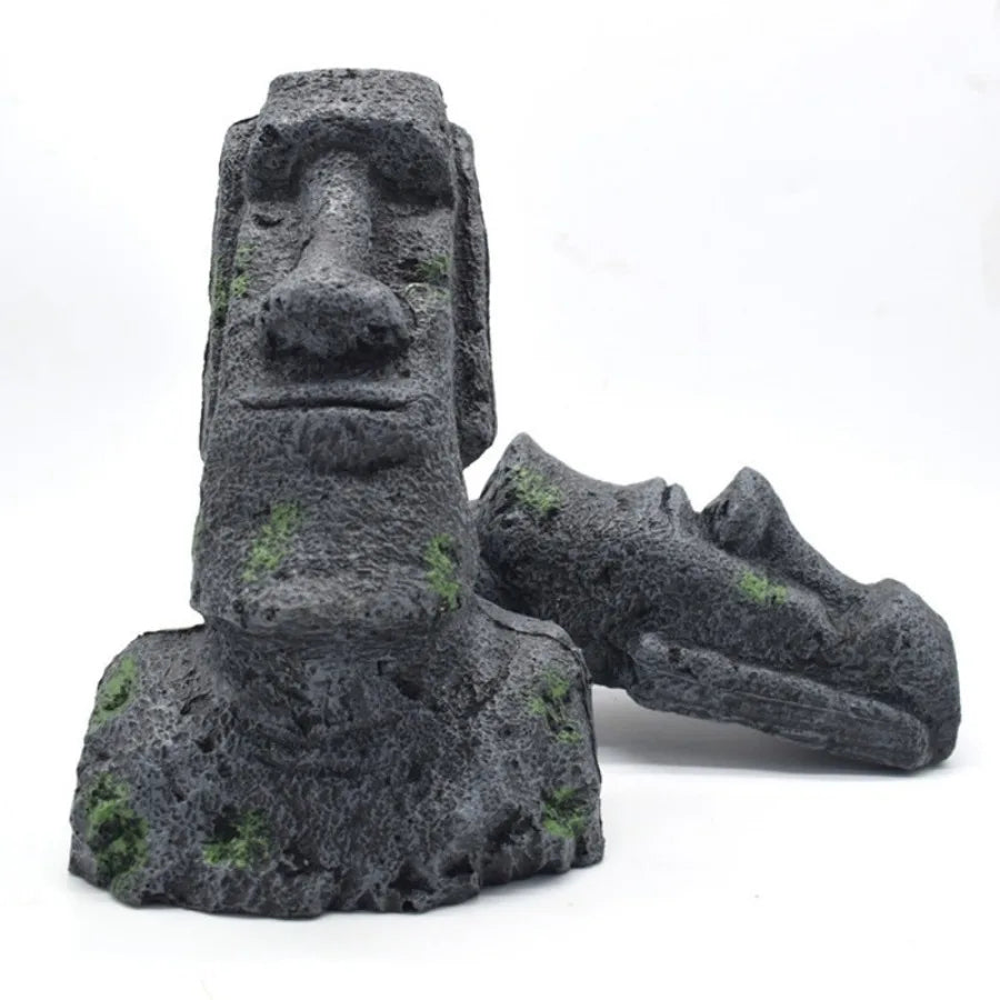 Moai Heykel Akvaryum Dekoru