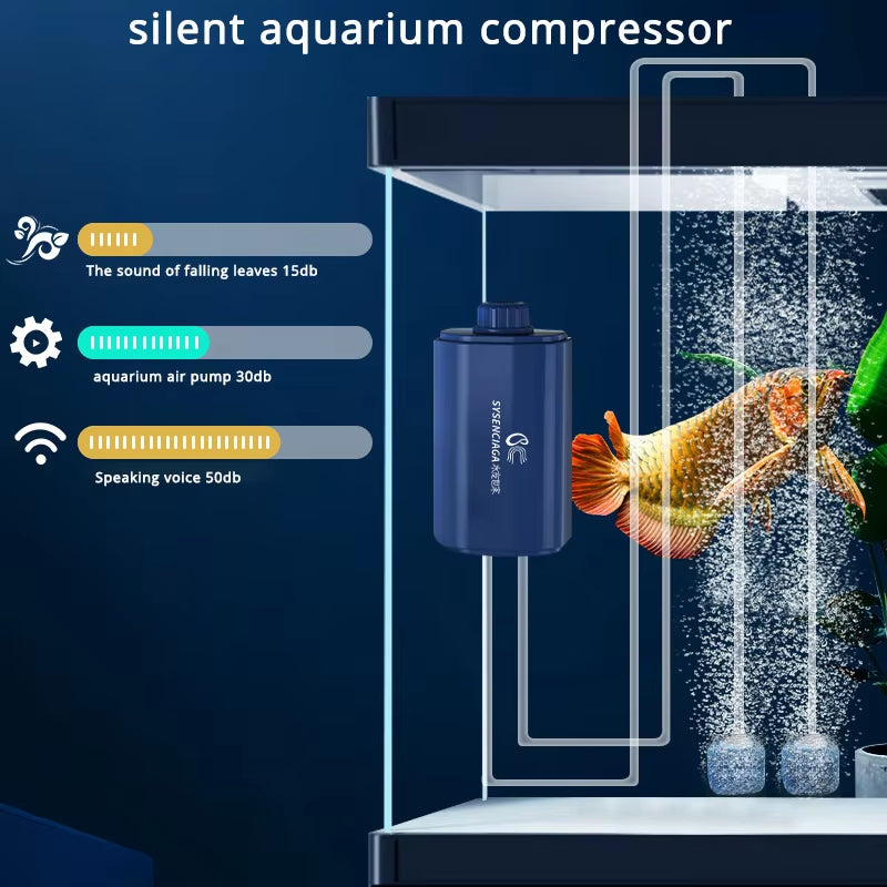Silent Aquarium Air Pump Oxygen Fish Tank Compressor Large Oxygenator Aerator Check Valve Adjustable Four Outlet Aquatic 220V14W