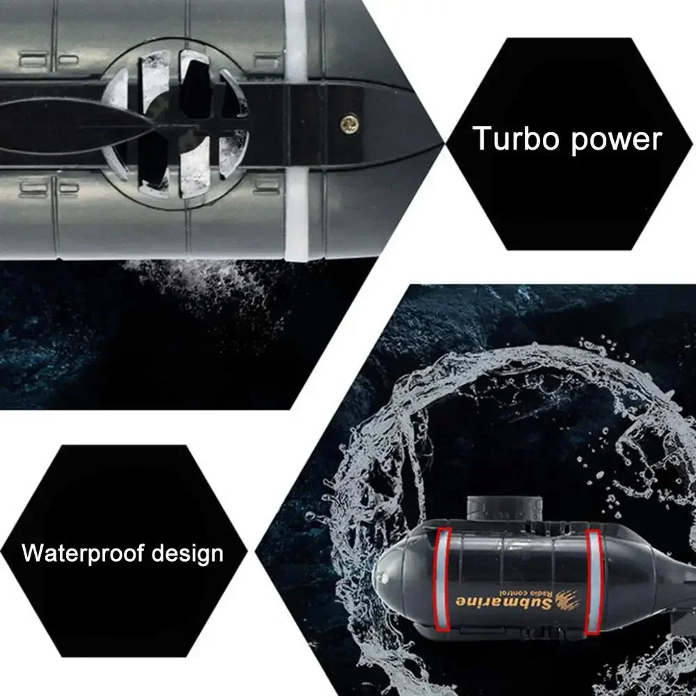 Mini Rc Submarine Boat Underwater Simulation Boats 6CH Dual Motor 2.4G Remote Controlled Ship Electric Toys for Boys Children