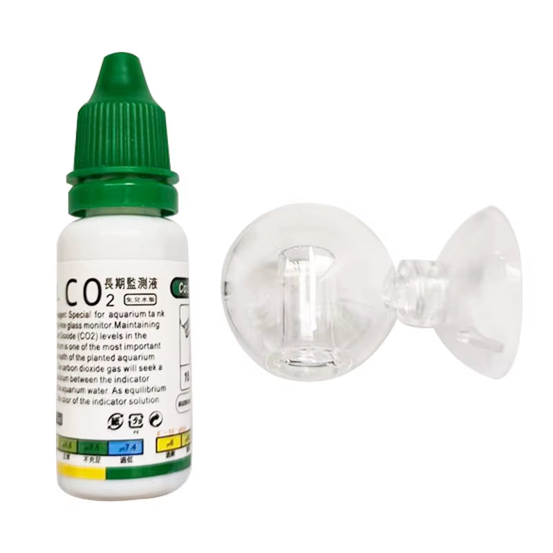 Aquarium CO2 Indicator DIY Fish Tank Glass Liquid Tester Monitor Plants Grass CO2 System Solution Drop Checker Kit 15Ml