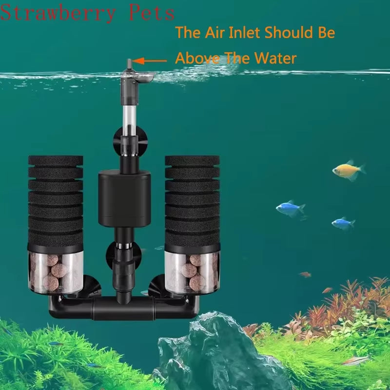 Aquarium Sponge Filter with Water Pump for Fish Tank Air Pump Skimmer Biochemical Filter Aquarium Bio Filters Filtro Aquario