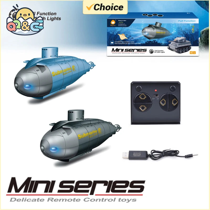 Mini Rc Submarine Boat Underwater Simulation Boats 6CH Dual Motor 2.4G Remote Controlled Ship Electric Toys for Boys Children