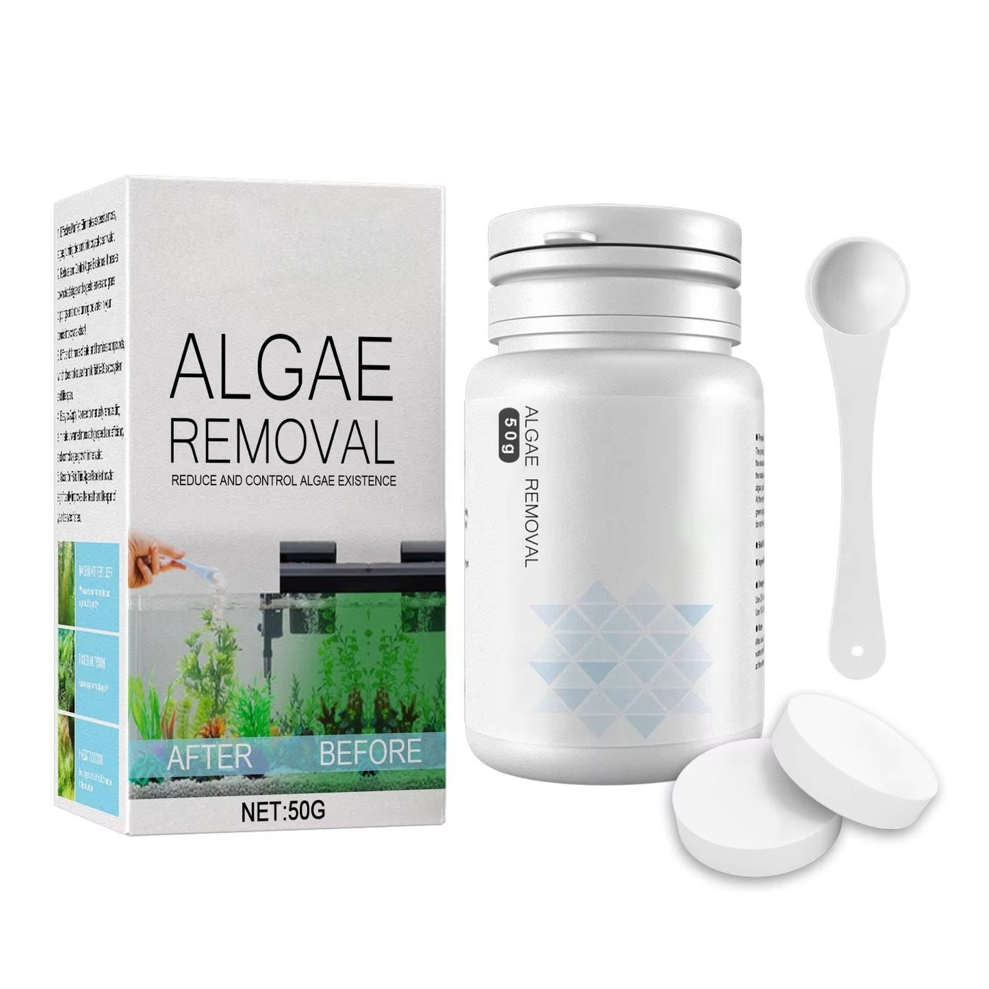 Fish Tank Cleaning Algae Tablets Tank Moss Odor Remover Water Purify Aquarium Algaecide Control Cleaning Algae Repellent Agent